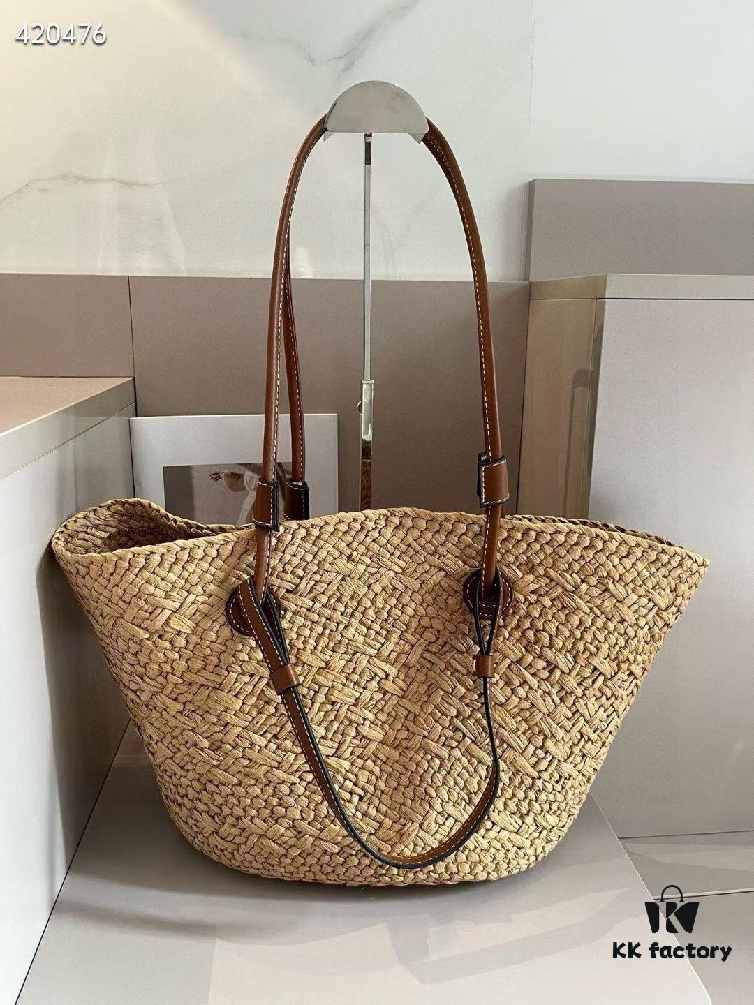 6930aee76e68136f4d9ad324 Celine Wicker Handwoven Raffia Bag, Official Website Style, Essential for Summer Beach Travel