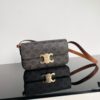 6930af0c6e68136f4d9ad361 CELINE 2024 Spring-Summer New Arrival TRIOMPHE Logo Printed Cowhide Leather Shoulder Bag, Triumph Armpit Bag, Cowhide Trim, Lambskin Lining, Interior Flat Pocket, Adjustable Leather Shoulder Strap (Length: 20cm)