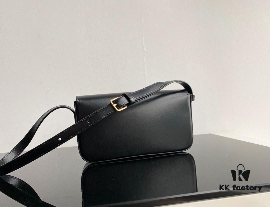 6930af126e68136f4d9ad36c CELINE 2024 Spring/Summer New Arrival TRIOMPHE Signature Grain Calfskin Shoulder Bag, Triumph Armpit Bag with Calfskin Trim and Lambskin Lining, Flat Interior Pocket, Adjustable Leather Strap 20cm