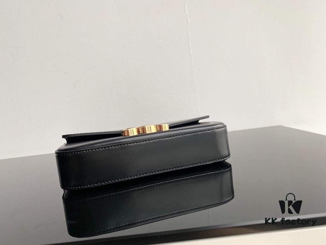6930af136e68136f4d9ad36f CELINE 2024 Spring/Summer New Arrival TRIOMPHE Signature Grain Calfskin Shoulder Bag, Triumph Armpit Bag with Calfskin Trim and Lambskin Lining, Flat Interior Pocket, Adjustable Leather Strap 20cm