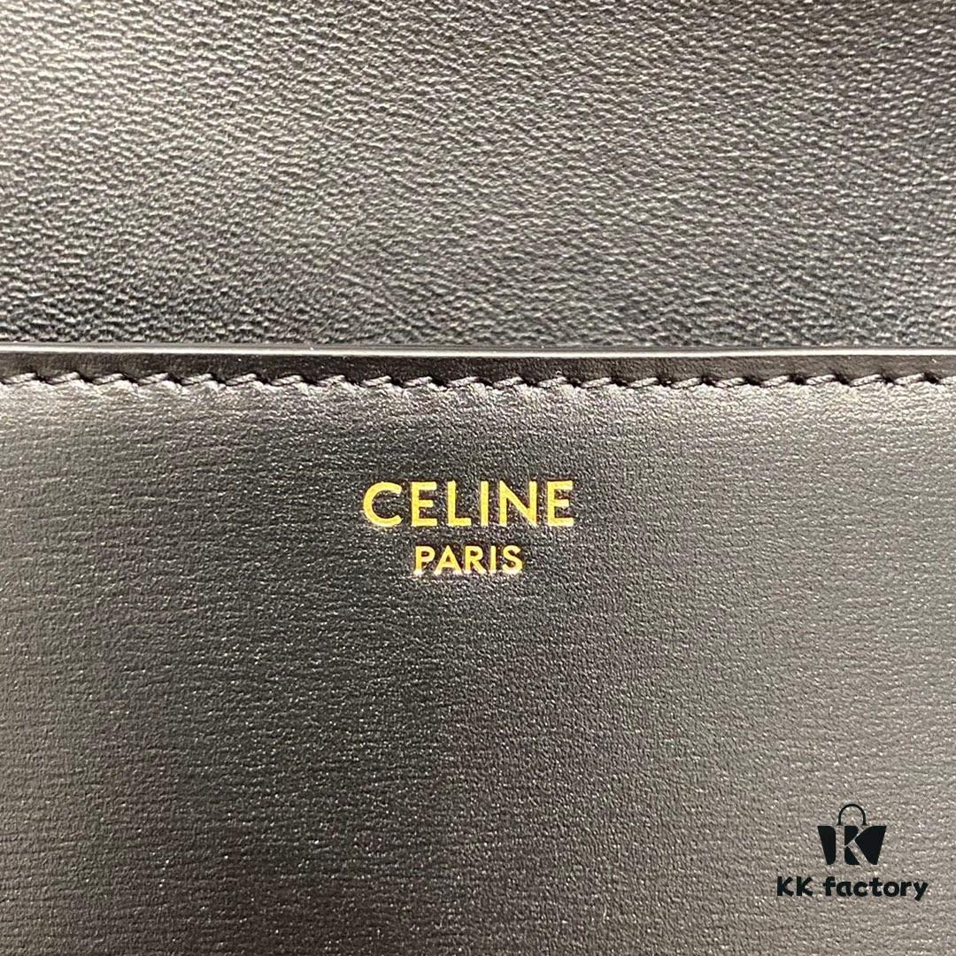 6930af146e68136f4d9ad370 CELINE 2024 Spring/Summer New Arrival TRIOMPHE Signature Grain Calfskin Shoulder Bag, Triumph Armpit Bag with Calfskin Trim and Lambskin Lining, Flat Interior Pocket, Adjustable Leather Strap 20cm