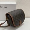 6930af1c6e68136f4d9ad37e CELINE TRIOMPHE FOLCO High-Quality Saddle Bag, Arch-inspired Design, Brown Trim, Cowhide Leather, Dimensions: 18 x 16 x 10 cm