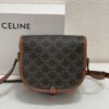 6930af1e6e68136f4d9ad381 CELINE TRIOMPHE FOLCO High-Quality Saddle Bag, Arch-inspired Design, Brown Trim, Cowhide Leather, Dimensions: 18 x 16 x 10 cm