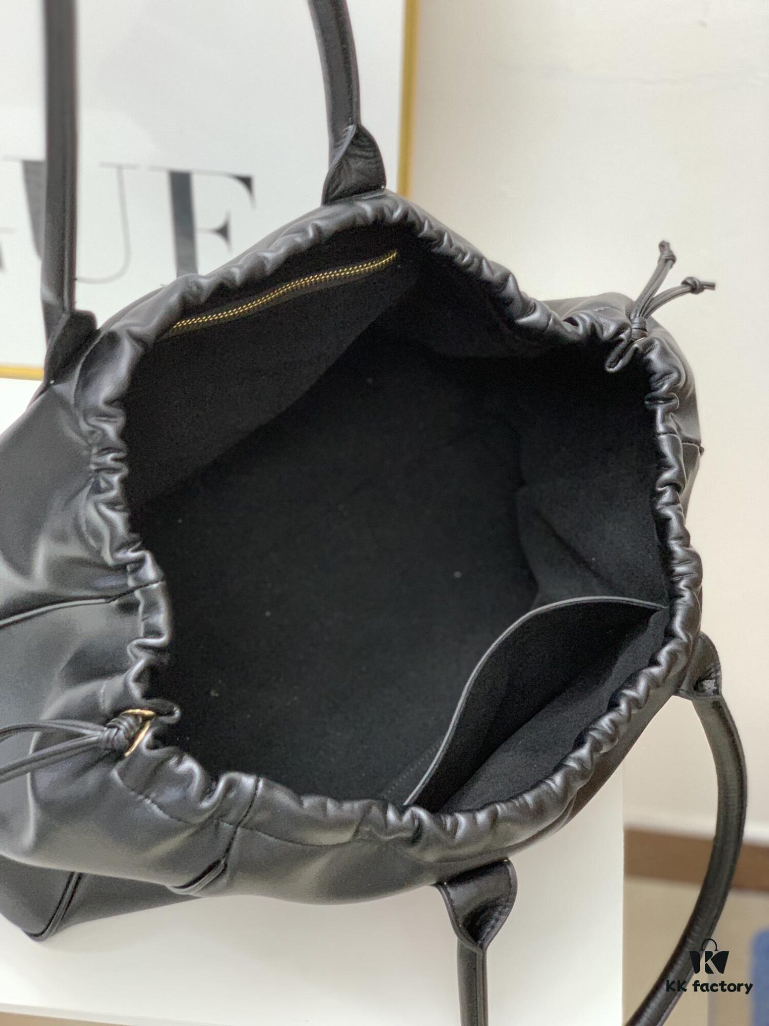 6930af3a6e68136f4d9ad3b1 Celine New Arrival Tote Bag, Calfskin Material, Arc de Triomphe Embossed Logo, Drawstring Closure at Opening, Adjustable Size