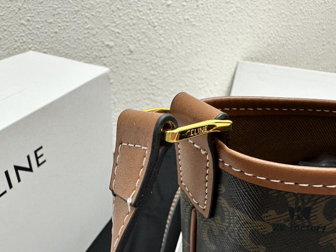 6930af3b6e68136f4d9ad3b2 Celine Large Triomphe Canvas Nano Bucket Bag - Stylish Vintage Series with Signature Print