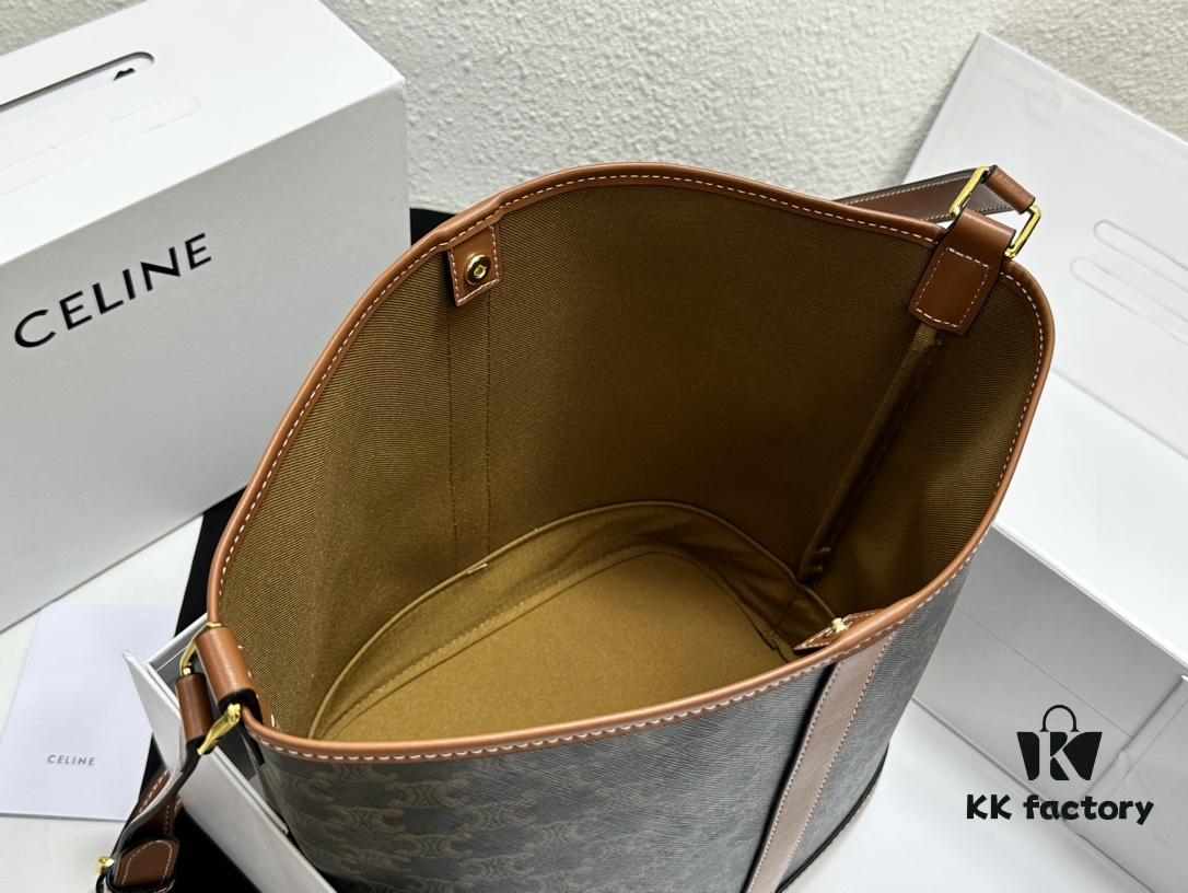 6930af3c6e68136f4d9ad3b4 Celine Large Triomphe Canvas Nano Bucket Bag - Stylish Vintage Series with Signature Print