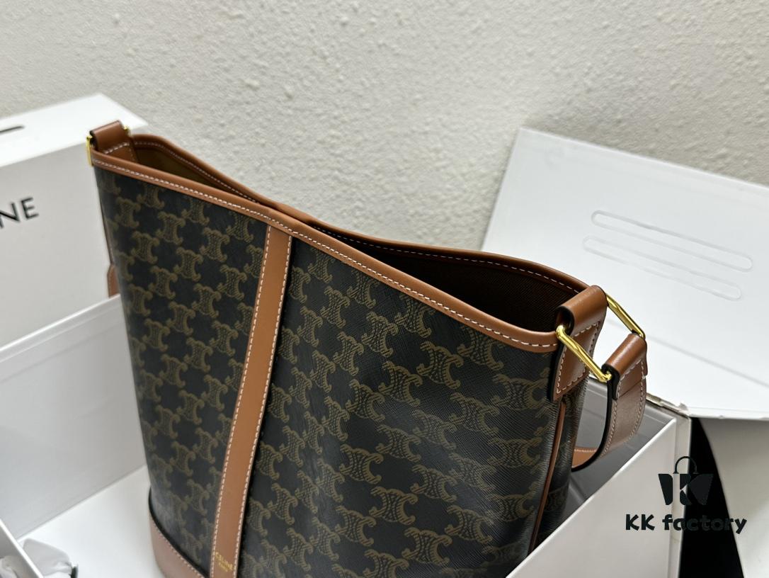 6930af3d6e68136f4d9ad3b6 Celine Large Triomphe Canvas Nano Bucket Bag - Stylish Vintage Series with Signature Print