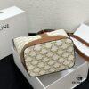 6930af3f6e68136f4d9ad3b9 Celine Triomphe Canvas Nano Bucket Bag in New Size, Signature Print, Artificial Leather and Cowhide, Perfect for Winter Wear with Coats