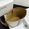 6930af426e68136f4d9ad3bf Celine Triomphe Canvas Nano Bucket Bag in New Size, Signature Print, Artificial Leather and Cowhide, Perfect for Winter Wear with Coats