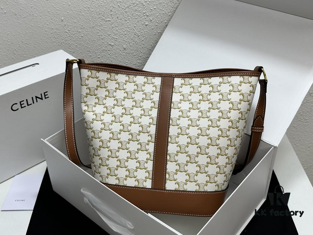 6930af436e68136f4d9ad3c0 Celine Large Triomphe Canvas Nano Bucket Bag with Signature Print