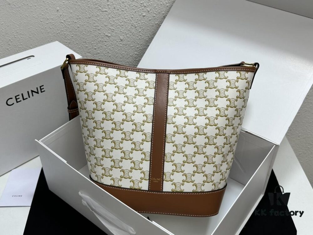 6930af436e68136f4d9ad3c1 Celine Large Triomphe Canvas Nano Bucket Bag with Signature Print