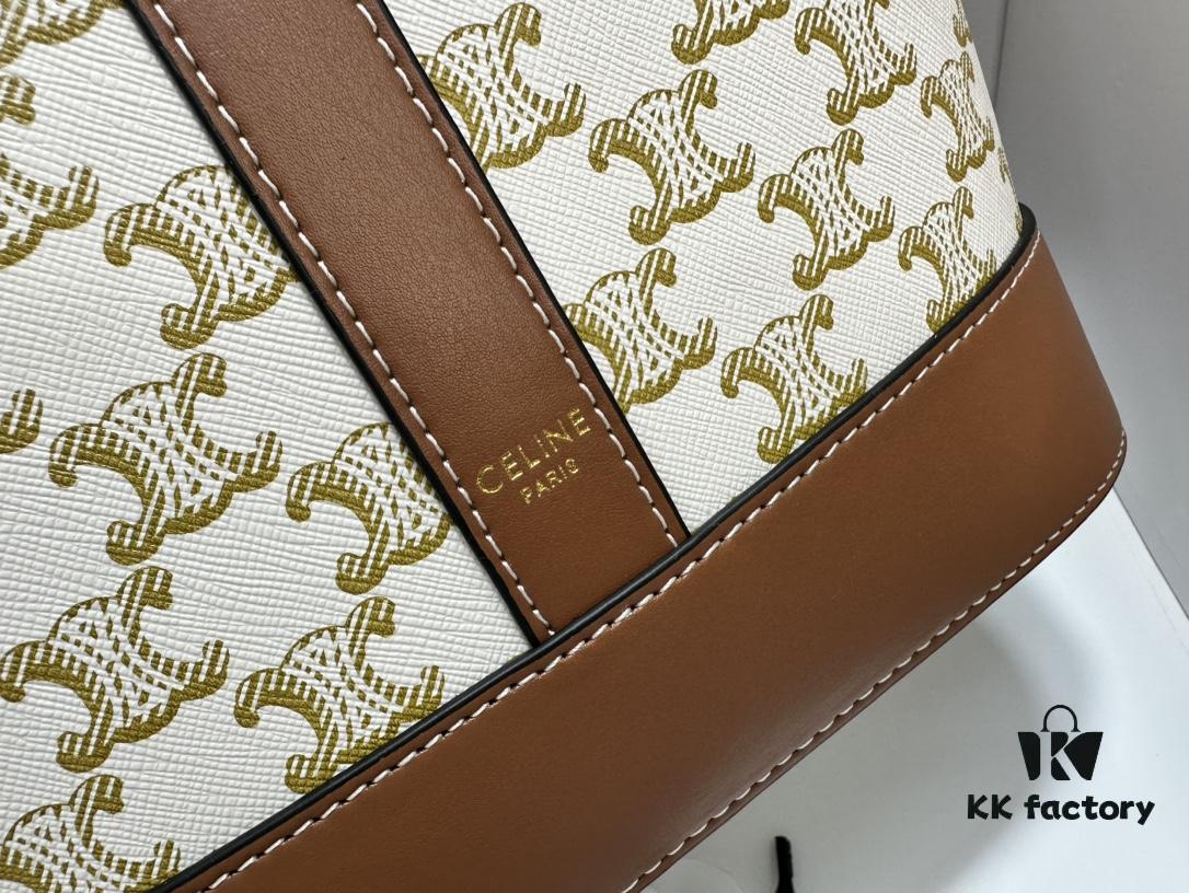 6930af446e68136f4d9ad3c5 Celine Large Triomphe Canvas Nano Bucket Bag with Signature Print