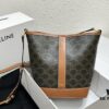 6930af476e68136f4d9ad3c9 Celine Triomphe Canvas Nano Bucket Bag in Latest Size, Signature Print, Artificial Leather and Cowhide, Perfect for Winter Wear with Coats