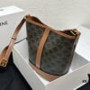6930af486e68136f4d9ad3cc Celine Triomphe Canvas Nano Bucket Bag in Latest Size, Signature Print, Artificial Leather and Cowhide, Perfect for Winter Wear with Coats