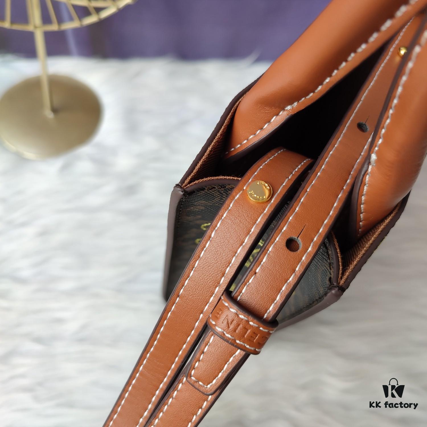 6930af626e68136f4d9ad401 Model C194372 Vintage Floral Embroidered Leather, Mini CELINE Print Super Fiber and Cowhide Leather Vertical Handbag