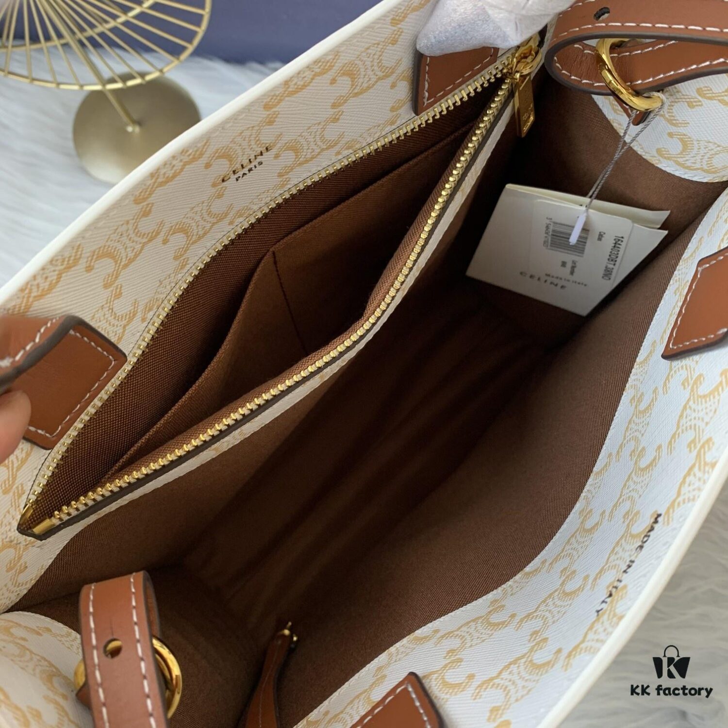 6930af796e68136f4d9ad42a C192088 Apricot Flower Medium, Medium Celine Floral Print Genuine Leather and Cowhide Vertical Handbag with Adjustable Detachable Leather Shoulder Strap (50cm)