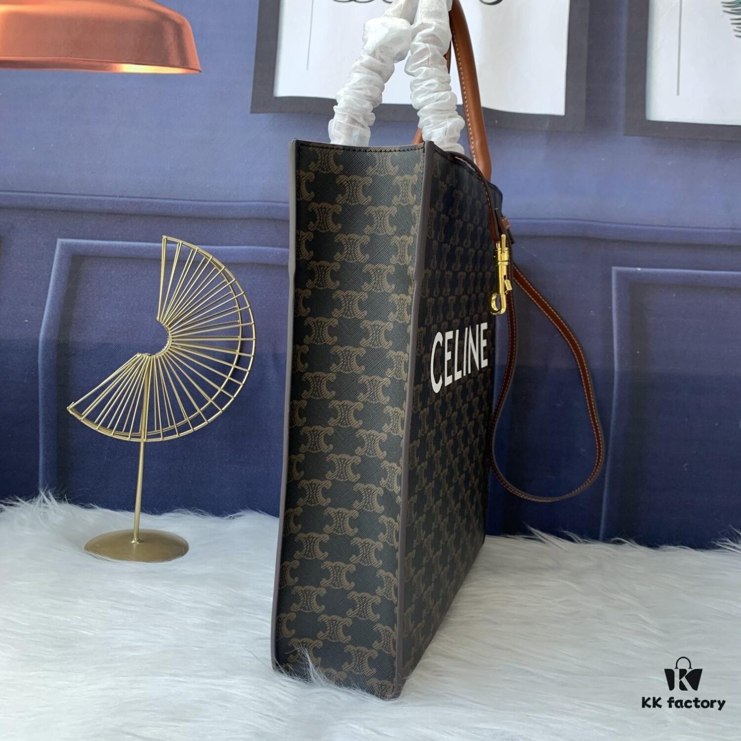 6930af7a6e68136f4d9ad42e Model C192082 Vintage Pattern, Medium-Sized CELINE-Printed Synthetic Leather and Cowhide Vertical Handbag with Adjustable Detachable Leather Shoulder Strap (50cm), Dimensions: 32cm x 29cm x 8cm