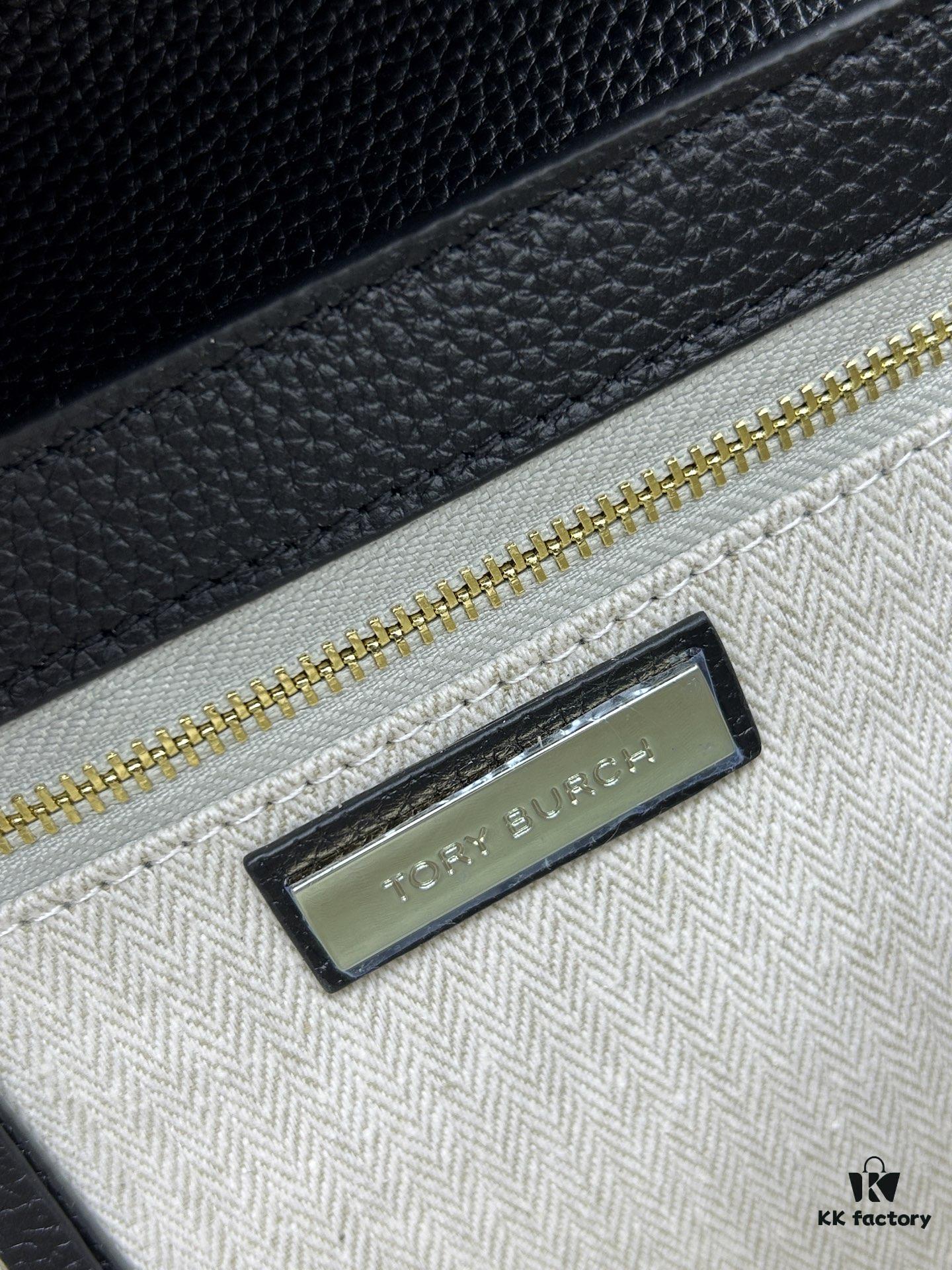 6930af916e68136f4d9ad458 New Tory Burch Britten Medium Crossbody Chain Shoulder Bag for Women, Black and Beige, In Stock, Size 22×8×16CM
