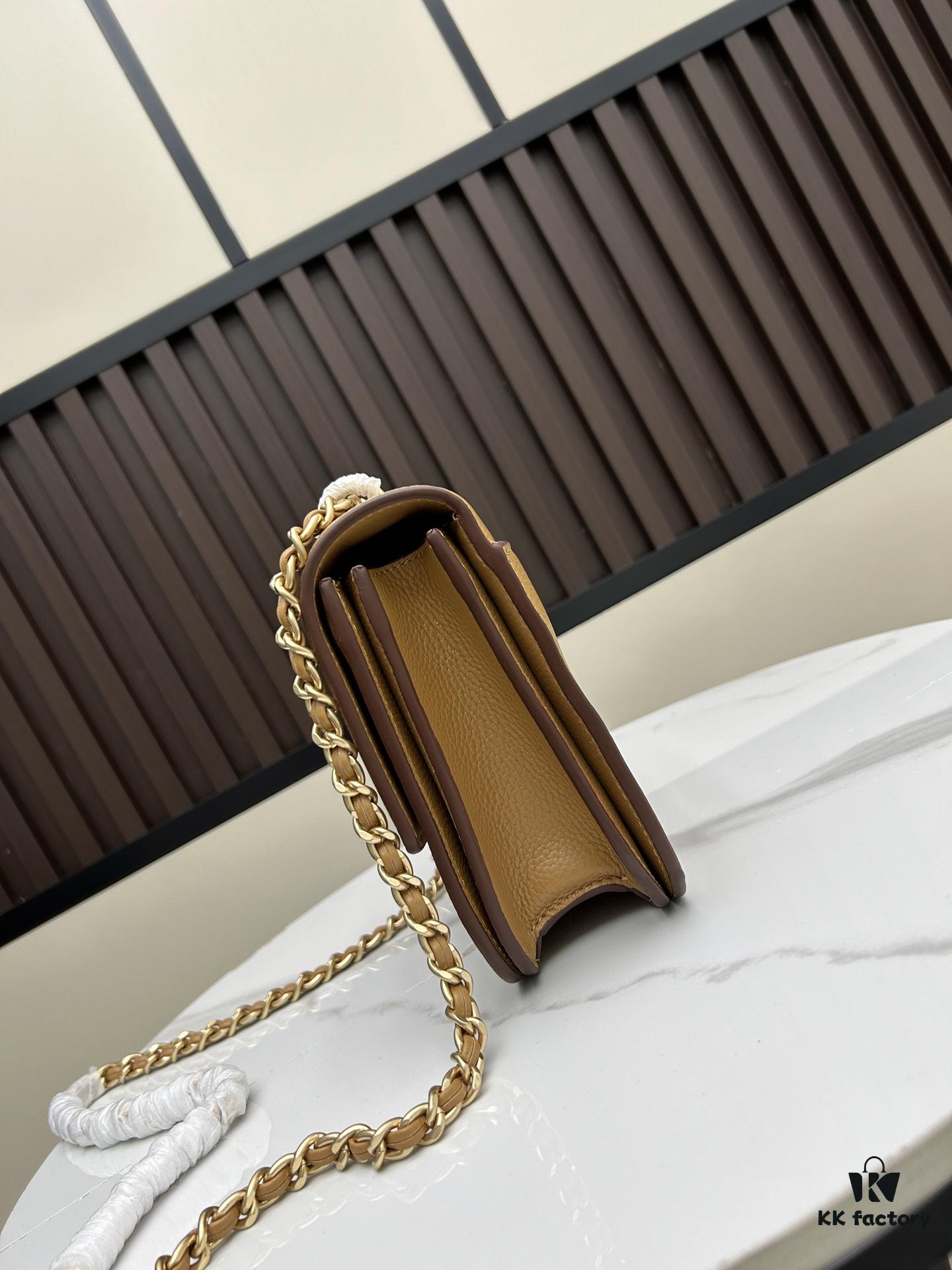 6930af926e68136f4d9ad45b New Tory Burch Britten Women's Chain Shoulder Crossbody Bag, Medium Size, Black and Apricot Color, In Stock, Dimensions 22×8×16CM
