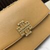 6930af946e68136f4d9ad460 New Tory Burch Britten Women's Chain Shoulder Crossbody Bag, Medium Size, Black and Apricot Color, In Stock, Dimensions 22×8×16CM