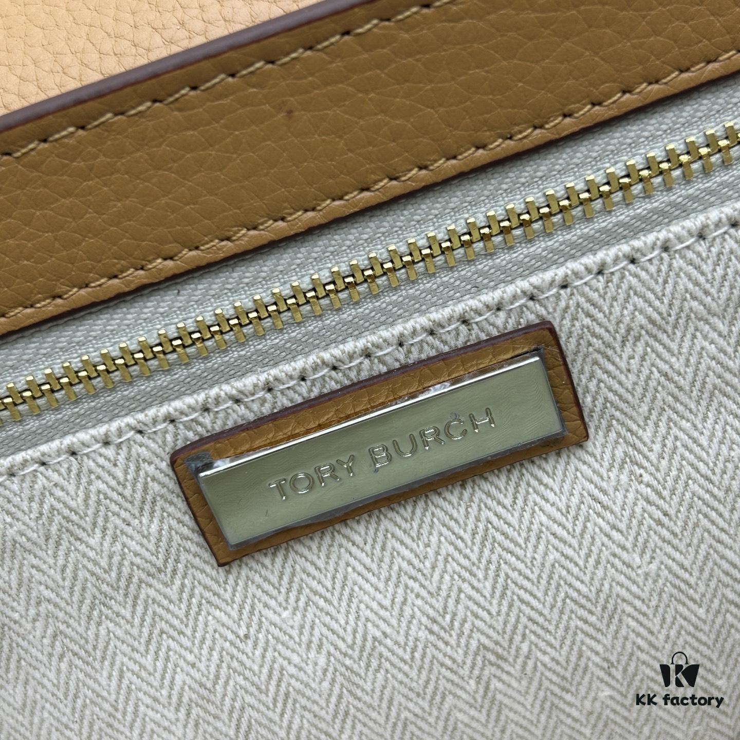 6930af946e68136f4d9ad461 New Tory Burch Britten Women's Chain Shoulder Crossbody Bag, Medium Size, Black and Apricot Color, In Stock, Dimensions 22×8×16CM