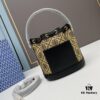 6930afc26e68136f4d9ad4c1 Large TORY BURCH Monogram Drawstring Bucket Bag, Navy Blue Canvas Fabric with Vintage Jacquard Detail, 2021 Summer Collection