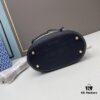 6930afc96e68136f4d9ad4d2 Large TORY BURCH Monogram Drawstring Bucket Bag in Navy Blue Canvas – 2021 Summer Collection