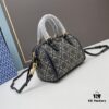 6930afdc6e68136f4d9ad4fc TORY BURCH T Monogram Mini Jacquard Barrel Bag in Hazelnut Brown