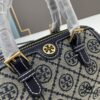 6930afde6e68136f4d9ad4fe TORY BURCH T Monogram Mini Jacquard Barrel Bag in Hazelnut Brown