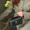 6930afed6e68136f4d9ad51d Tory Burch New Kira Cosmetic Box Bag, Soft and Durable Calfskin with Quilted Diamond Stitching, Detachable Strap for Shoulder, Crossbody or Handheld Wear