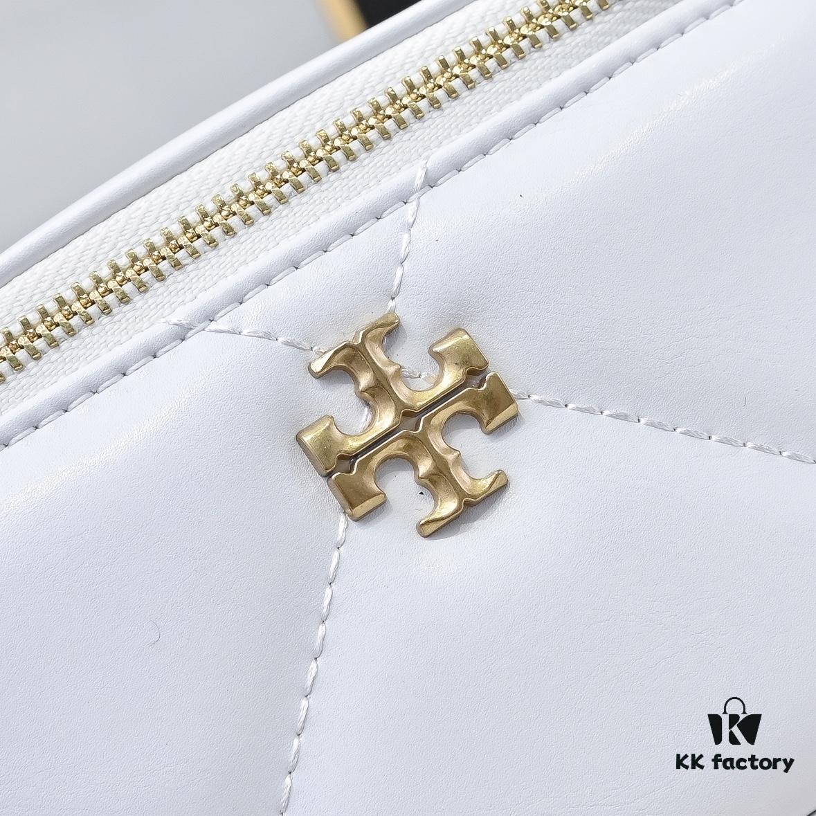 6930aff86e68136f4d9ad531 Tory Burch New Kira Cosmetic Box Bag, Soft and Durable Calfskin with Diamond Quilting, Detachable Strap, Double T Logo Hardware