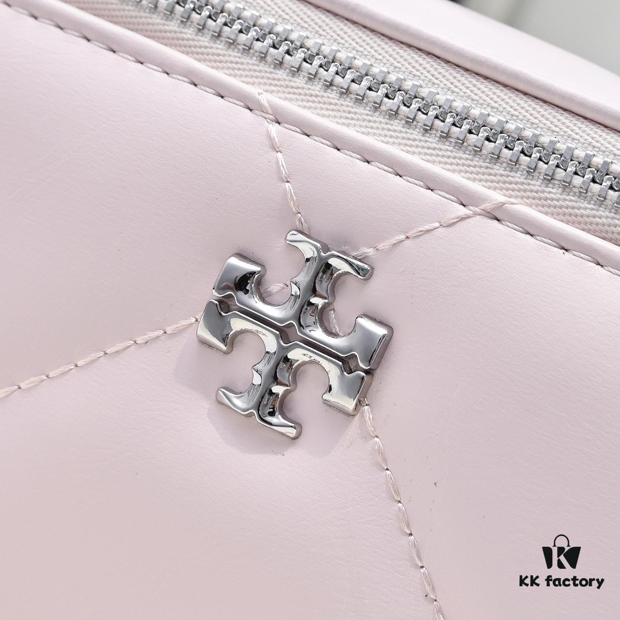 6930affe6e68136f4d9ad53c Tory Burch New Kira Cosmetic Box Bag, Soft and Durable Calfskin with Quilted Diamond Stitching, Detachable Strap for Crossbody, Shoulder or Handheld Wear