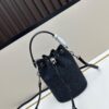 TORY BURCH Monogram 2021 Summer Drawstring Bucket Bag in Navy Canvas with Vintage Jacquard Detail