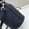 TORY BURCH Monogram 2021 Summer Drawstring Bucket Bag in Navy Canvas with Vintage Jacquard Detail