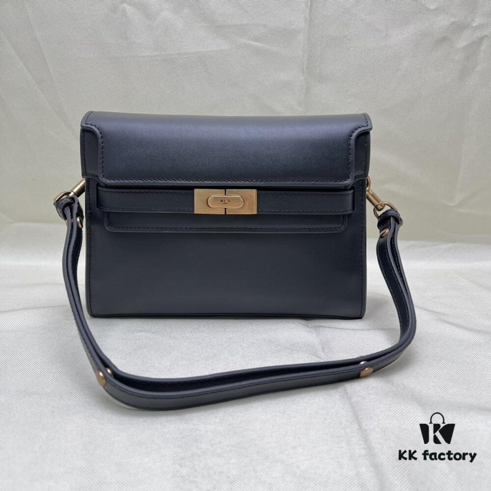 TORY BURCH Lee Radziwill Crossbody Shoulder Bag Genuine Top-Grain Leather Item No. 158720 Size 24×8.5×17.3