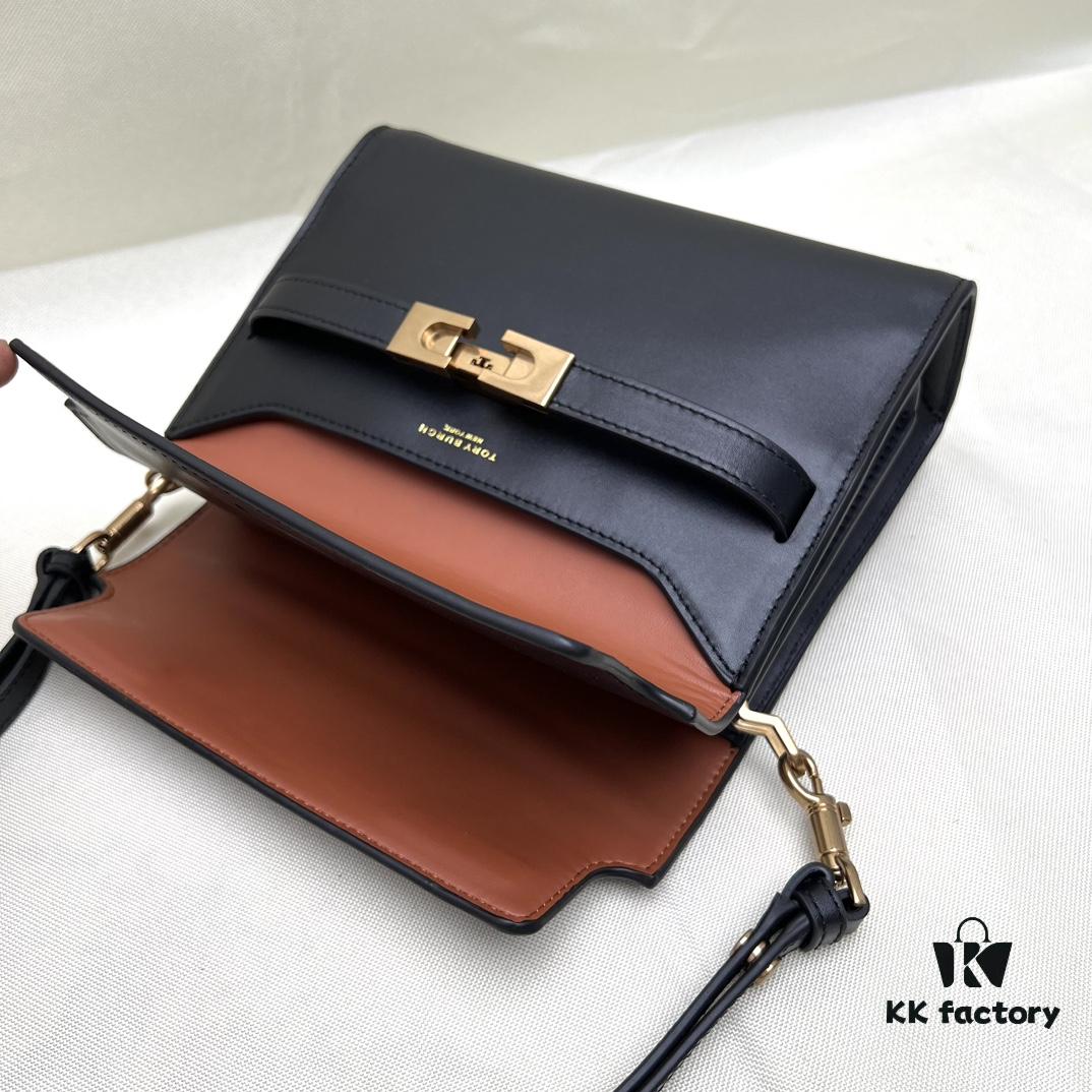 6930b00a6e68136f4d9ad552 TORY BURCH Lee Radziwill Crossbody Shoulder Bag Genuine Top-Grain Leather Item No. 158720 Size 24×8.5×17.3