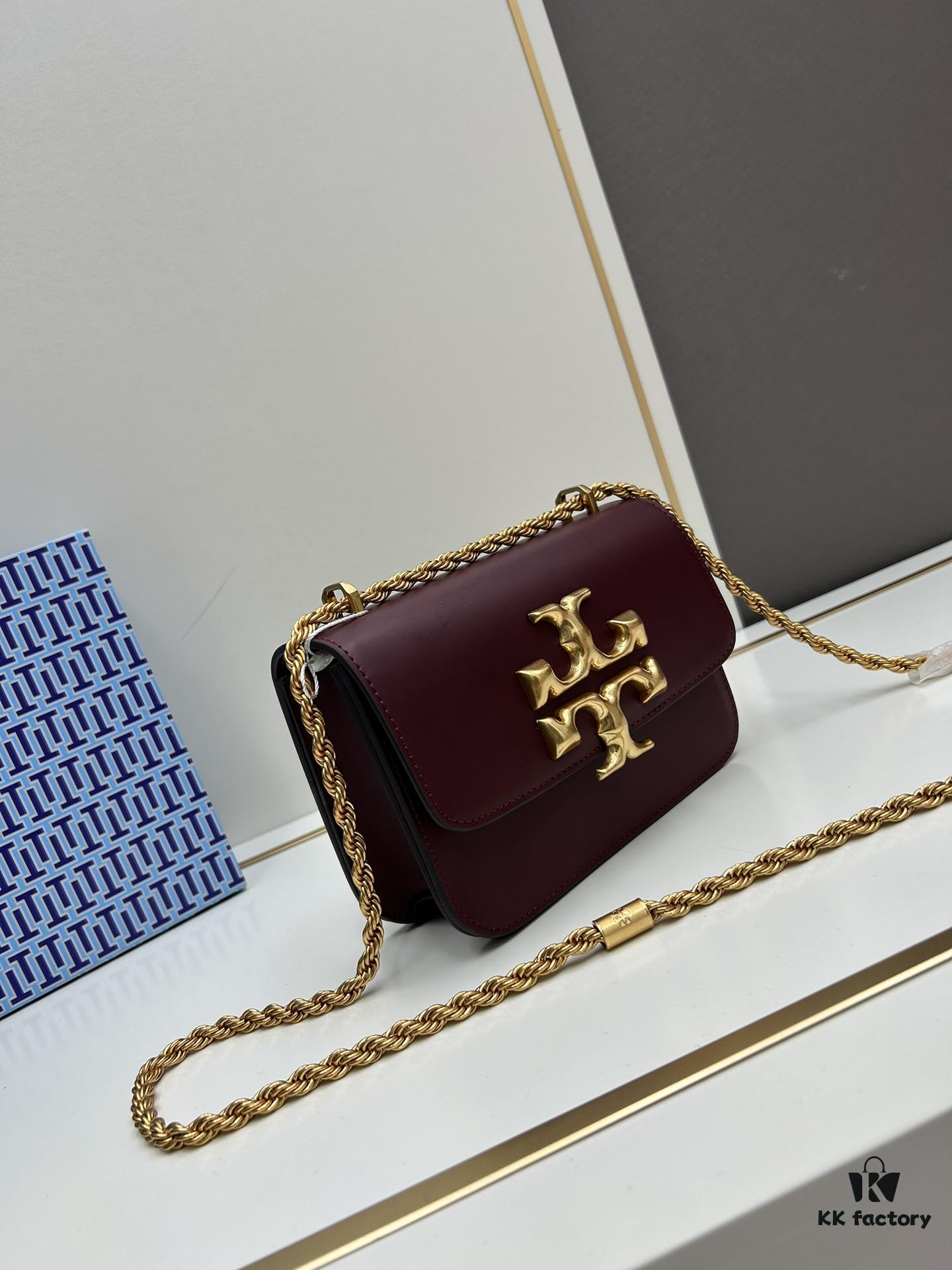 Original Quality [Full Leather Series, New Arrival with Attention to Detail] Tory Burch Eleanor Small Convertible Shoulder Bag, New Tofu Bag Style