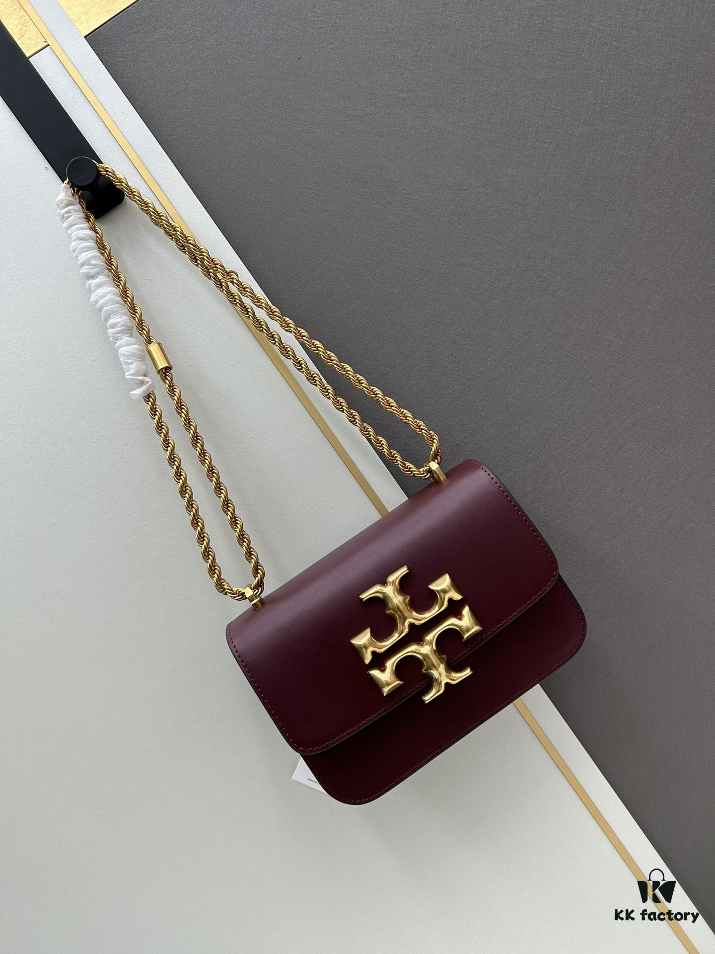 Original Quality [Full Leather Series, New Arrival with Attention to Detail] Tory Burch Eleanor Small Convertible Shoulder Bag, New Tofu Bag Style