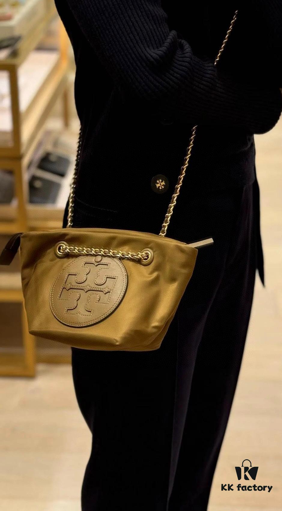 6930b07a6e68136f4d9ad613 Tory Burch Ella Small Nylon Crossbody Bag – Lightweight Recycled Nylon with Woven Chain Strap