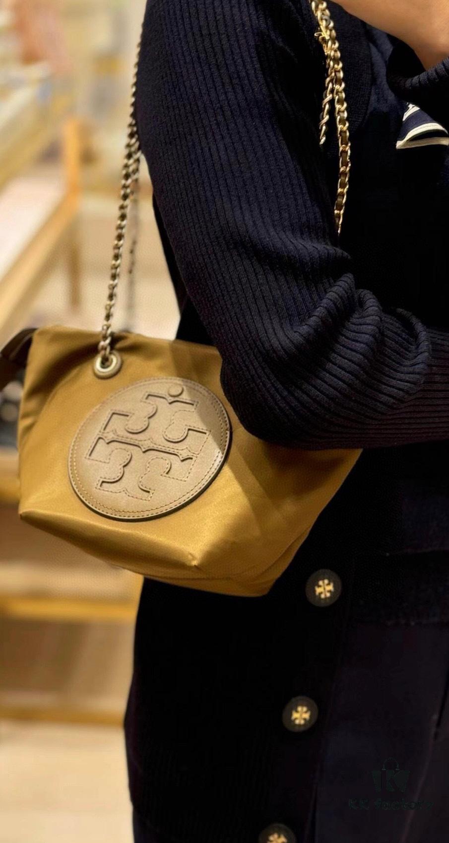6930b07a6e68136f4d9ad614 Tory Burch Ella Small Nylon Crossbody Bag – Lightweight Recycled Nylon with Woven Chain Strap