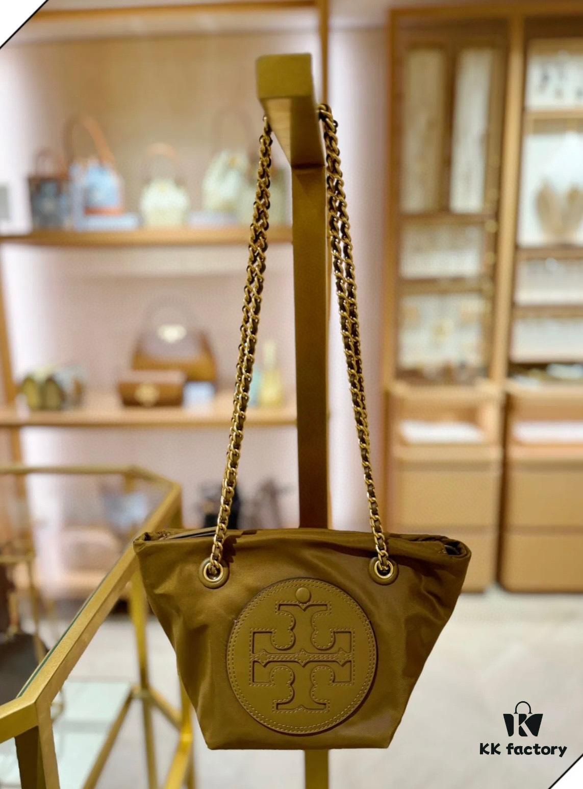 6930b07b6e68136f4d9ad617 Tory Burch Ella Small Nylon Crossbody Bag – Lightweight Recycled Nylon with Woven Chain Strap