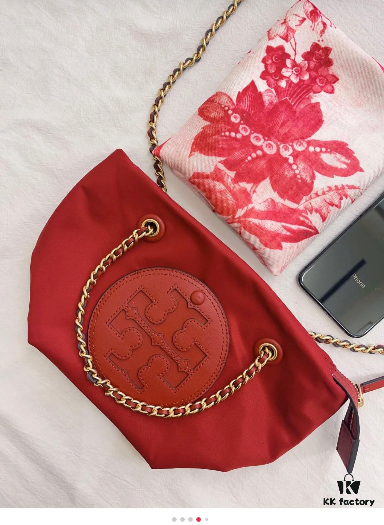 6930b0896e68136f4d9ad630 Tory Burch Ella Mini Chain Crossbody Bag – Lightweight Recycled Nylon Design with Woven Strap