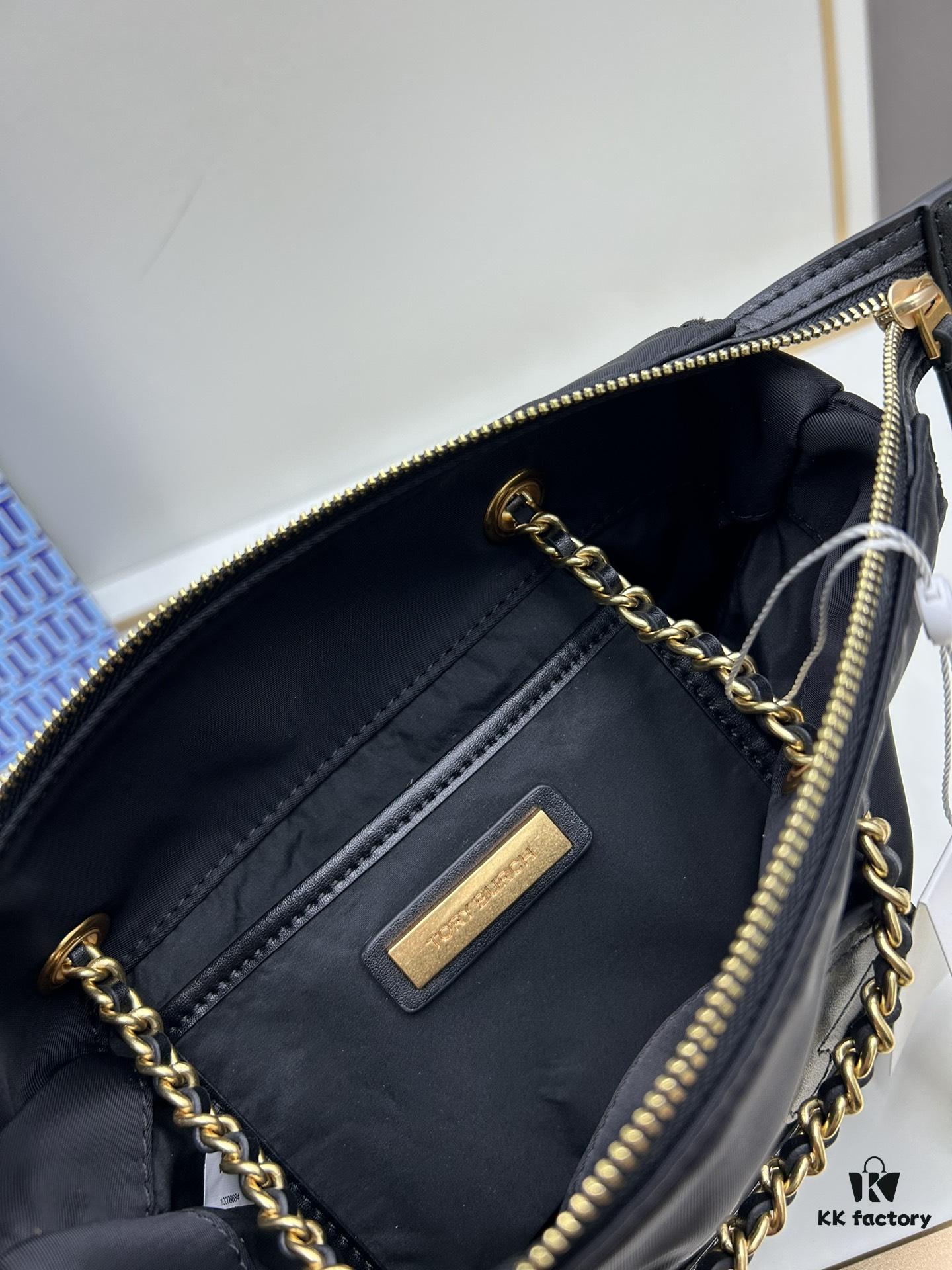 6930b0936e68136f4d9ad640 Tory Burch Ella Mini Crossbody Bag in Recycled Nylon – Lightweight and Stylish with Braided Chain