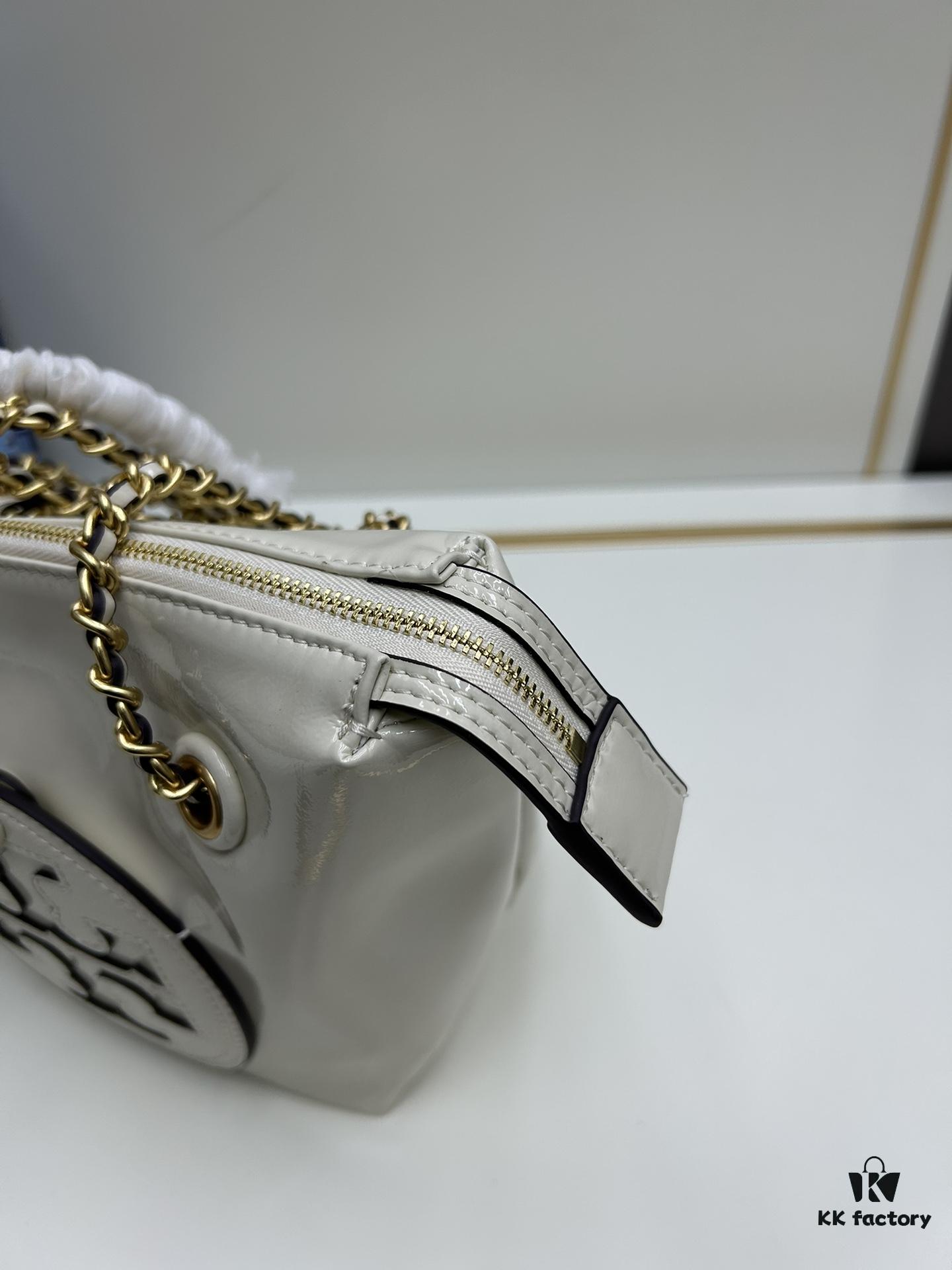 6930b0a06e68136f4d9ad65a Tory Burch Ella Small Crossbody Bag in Recycled Nylon – Lightweight and Stylish with Woven Chain Strap
