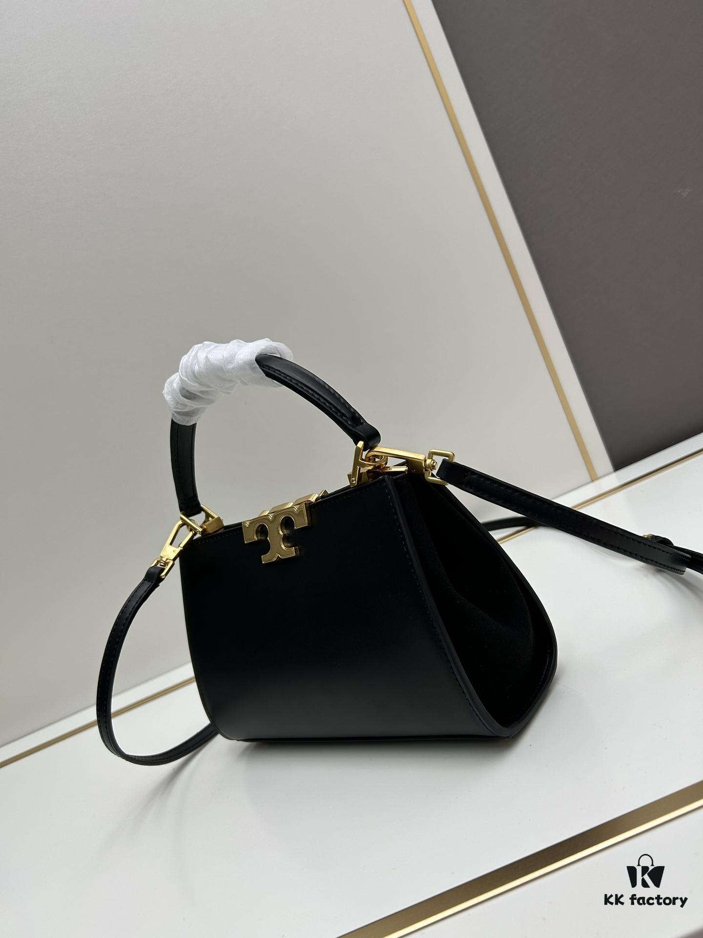 6930b0b26e68136f4d9ad67a Tory Burch Eleanor Leather Handbag - Full Genuine Leather Series, New Arrival with Premium Suede Trim and Signature Double-T Logo
