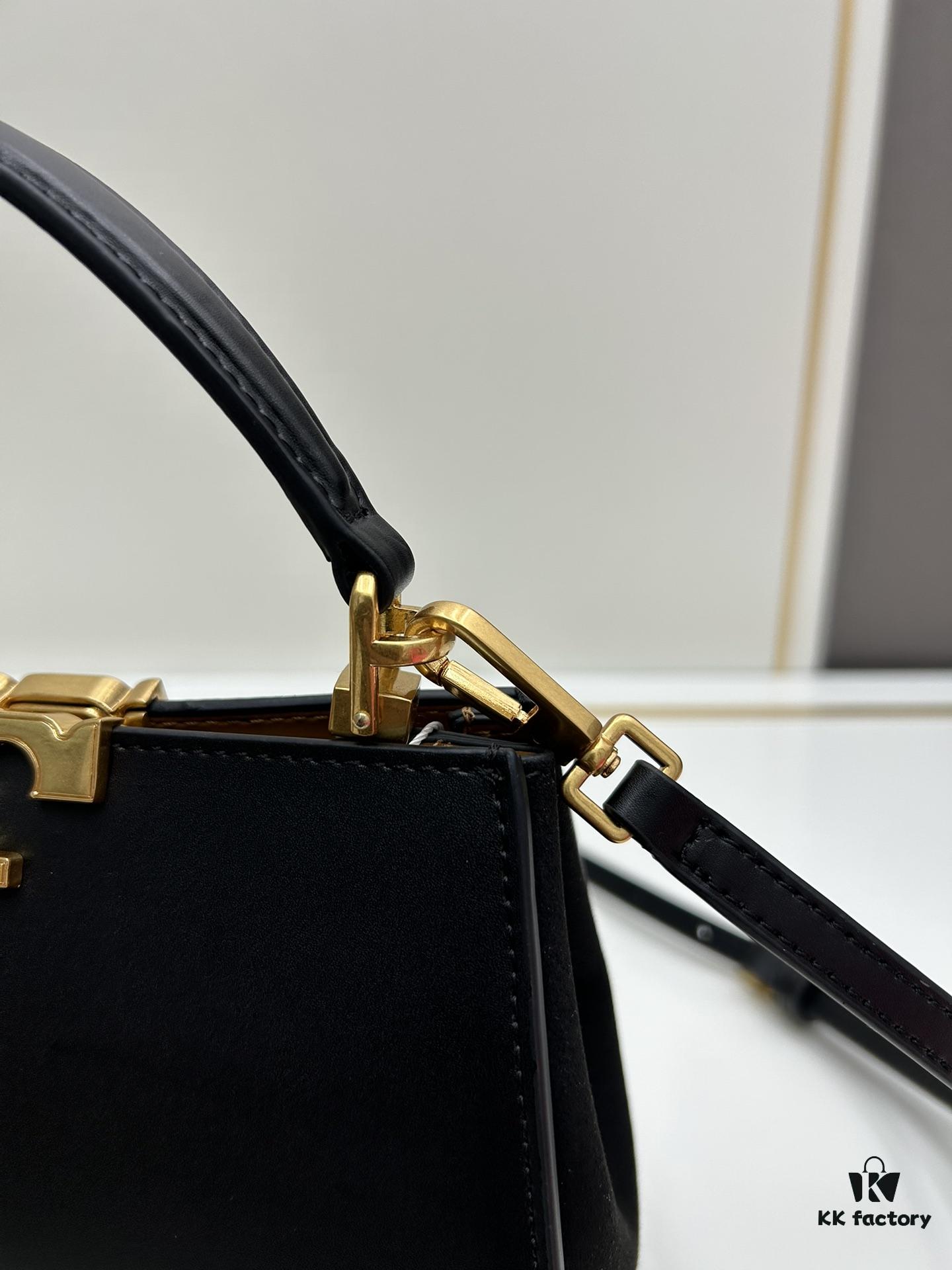 6930b0b56e68136f4d9ad67e Tory Burch Eleanor Leather Handbag - Full Genuine Leather Series, New Arrival with Premium Suede Trim and Signature Double-T Logo