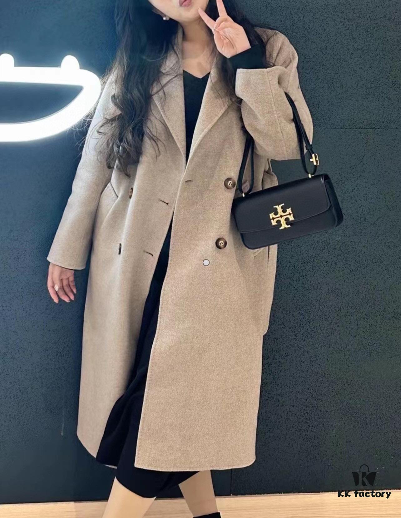 Original Quality [Full Genuine Leather Series, New Arrival with Attention to Details] [Wide Black Version] #TORYBURCH# Eleanor New Tofu Bag