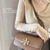 Original Quality [Full Genuine Leather Series, New Arrival with Attention to Detail] [Wide Black Version] #TORYBURCH# Eleanor New Tofu Bag