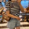Original Quality [Full Genuine Leather Series, New Arrival with Attention to Detail] [Wide Black Version] #TORYBURCH# Eleanor New Tofu Bag
