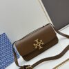 Original Quality [Full Leather Series, New Item with Attention to Details] [Wide Black Version] #TORYBURCH# Eleanor New Tofu Bag